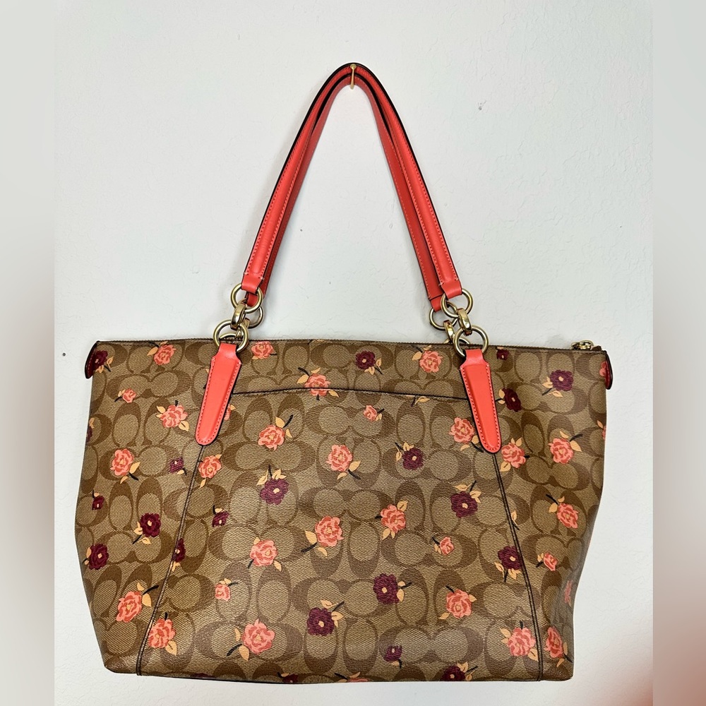 New COACH Floral AVA TOTE Signature Canvas Peony Print, BEAUTIFUL! VHTF